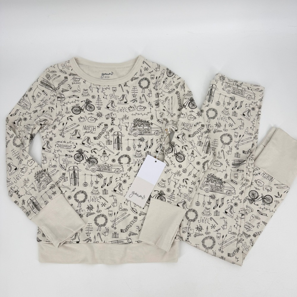 New Goumi Kids Holiday Lounge All‎ Day Jogger Set Bamboo Sz 8-9